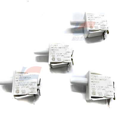 YJJ 1DM1 ميكرو سويتش أساسي / سريع التأثير سويتش 10A 277VAC البستن أحادي القطب مزدوج القذف